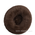 eco-friendly long plush round washable dog beds